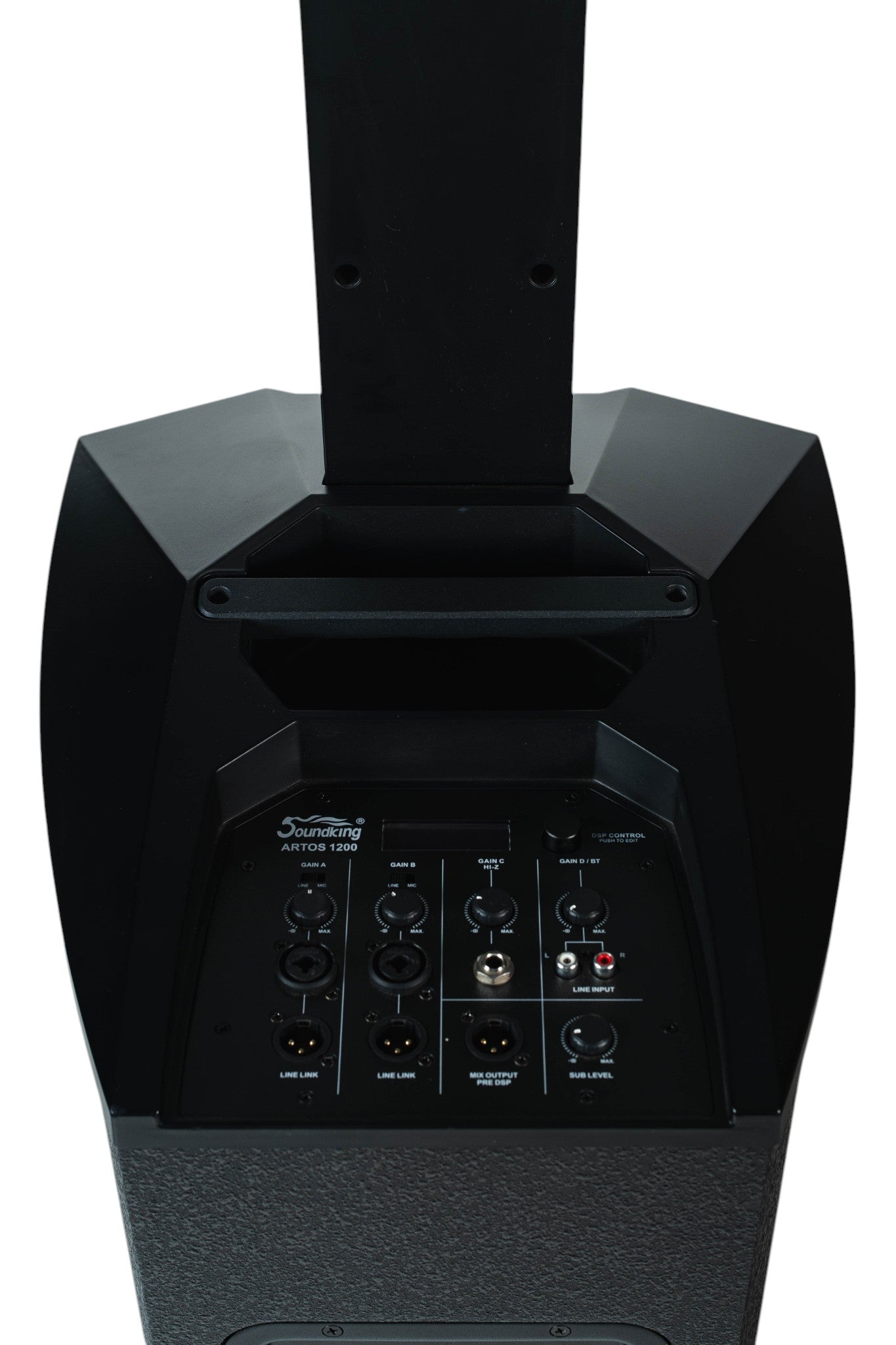 SOUNDKING | SISTEMA DE COLUMNA VERTICAL (ARRAY) AUTOALIMENTADO DE 3 VÍAS DE ALTA DEFINICIÓN CON 180W RMS. INCLUYE UN DRIVER DE RANGO ALTO DE 1", SEIS BOCINAS DE RANGO MEDIO DE 3" Y UN SUBWOOFER DE 12", INCLUYE FUNDAS PARA PROTECCIÓN