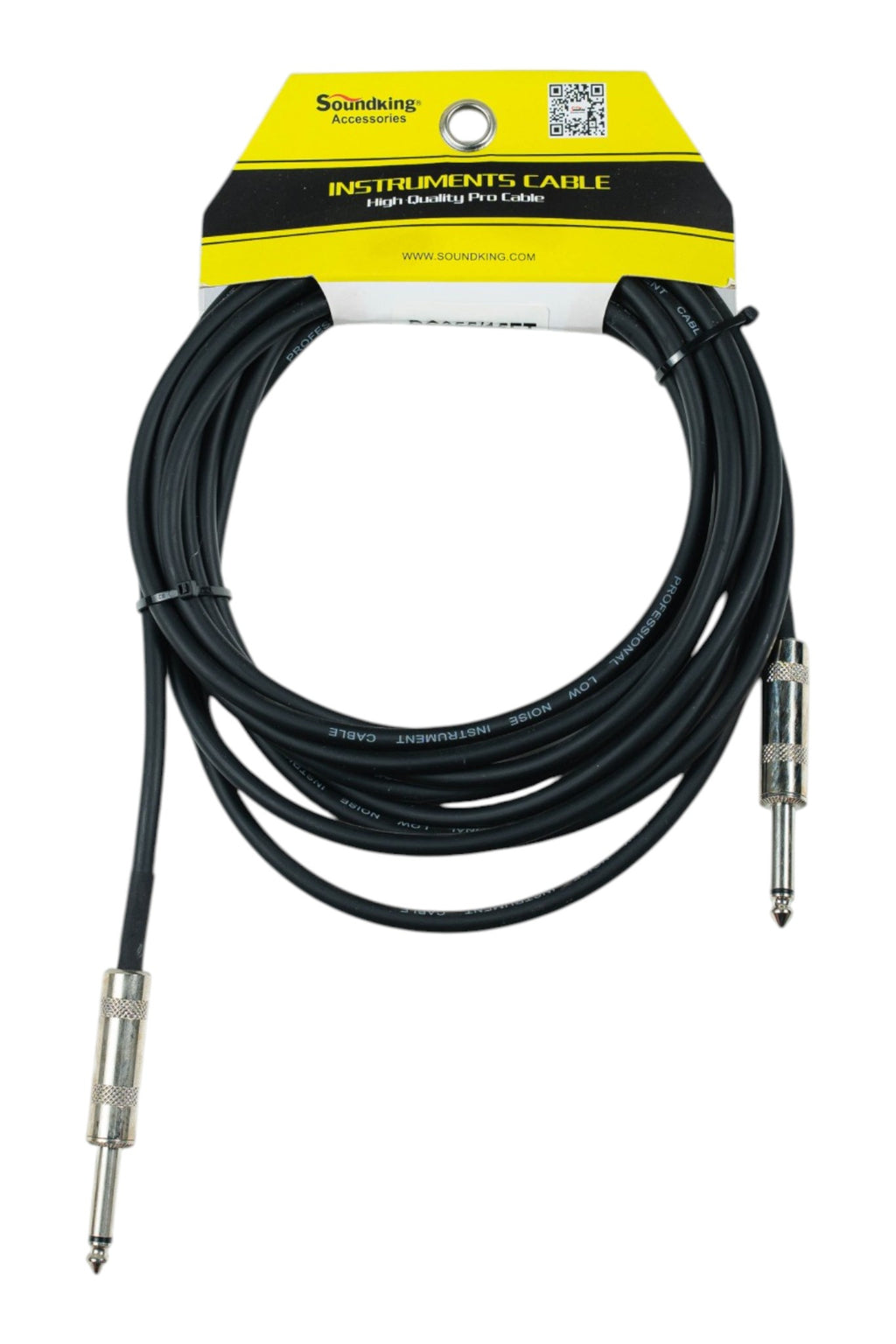 SOUNDKING | CABLE PARA INSTRUMENTO FLEXIBLE PLUG METALICO DE 6 MTS. COLOR NEGRO
