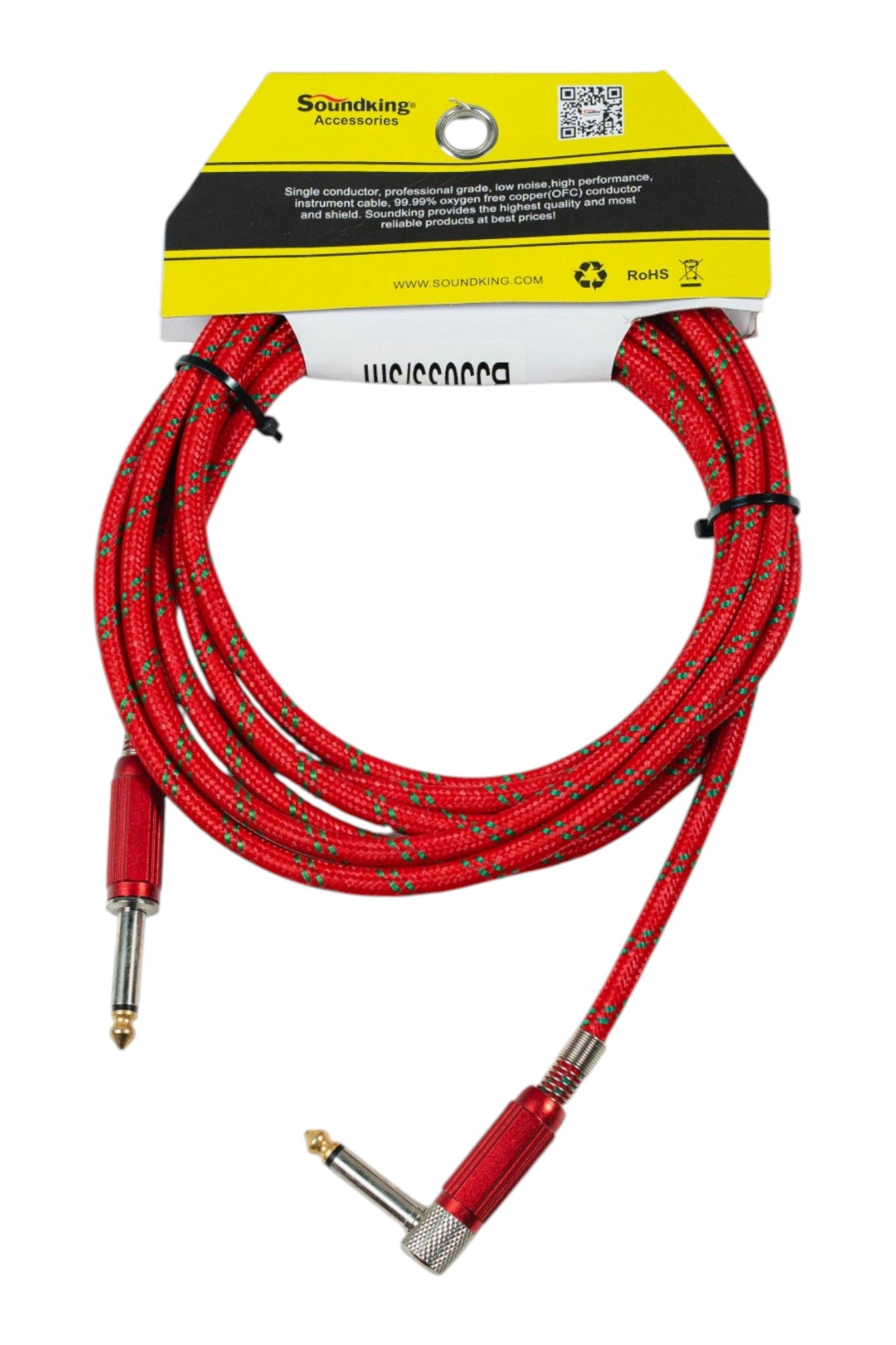 SOUNDKING | CABLE PARA INSTRUMENTO TIPO PLANCHA COLOR ROJO EN L 6M