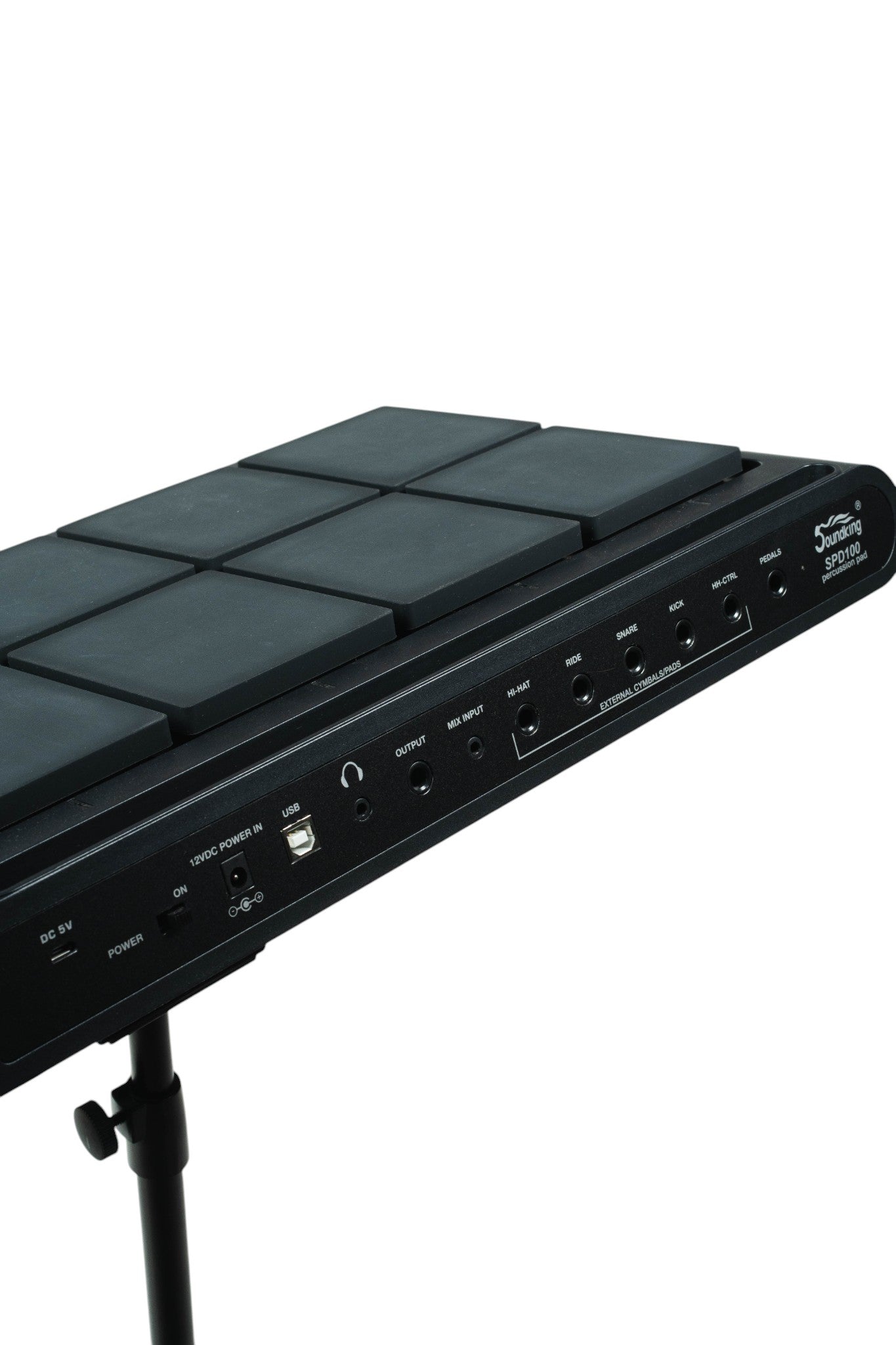 SOUNDKING | PAD DE PERCUSIÓN CON PANTALLA TFT LCD DE 2.8". INCLUYE FUNDA PROTECTORA, BASE ESTABLE Y DOS PEDALES (HH-CTRL Y KICK).